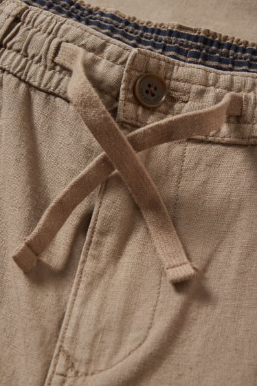 Uomo - Shorts - misto lino - marrone chiaro