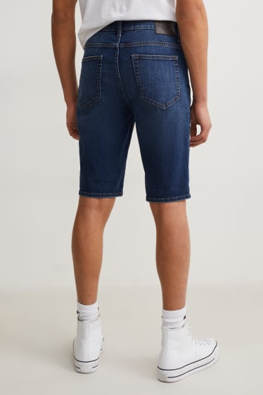 Men - Denim shorts - denim-dark blue