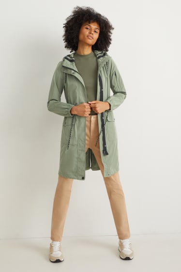 Femei - Parka cu glugă - verde închis