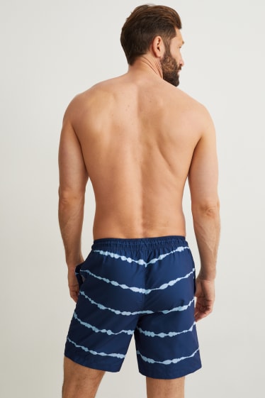 Hommes - Short de bain - à rayures - bleu / bleu foncé