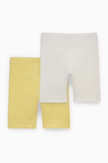 Kinderen: meisjes - Set van 2 - fietsbroek - crème wit