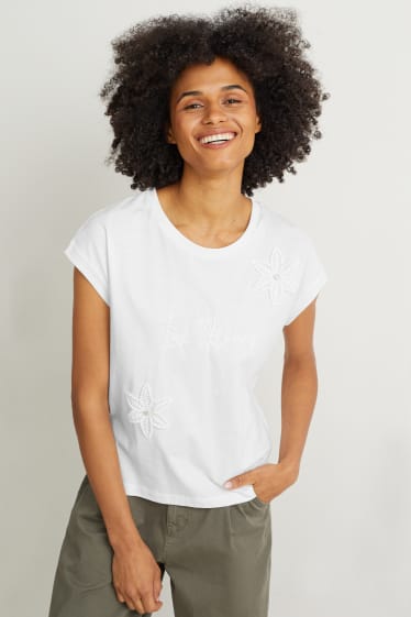 Femmes - T-shirt - blanc crème