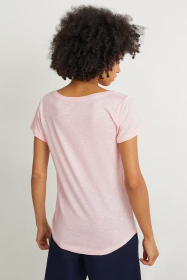 Damen - Basic-T-Shirt - rosa