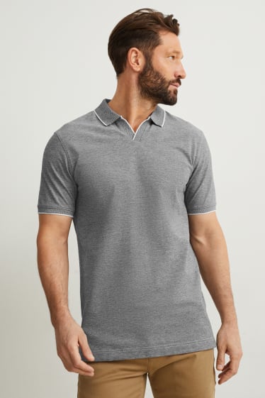 Men - Polo shirt - gray-melange