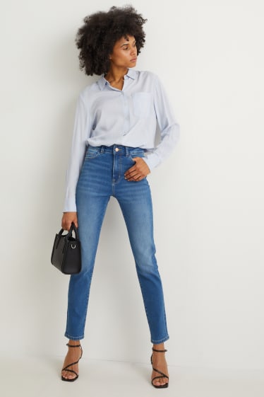 Dámské - Slim jeans - high waist - tvarující džíny - LYCRA® - džíny - světle modré