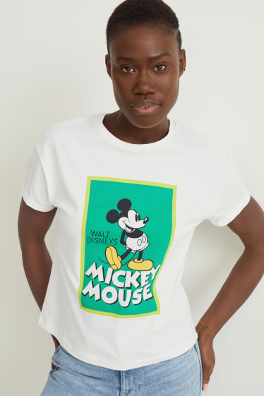 Dames - T-shirt - Mickey Mouse - wit