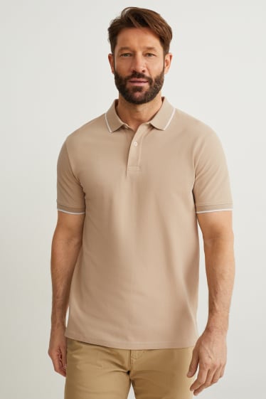 Herren - Poloshirt - beige