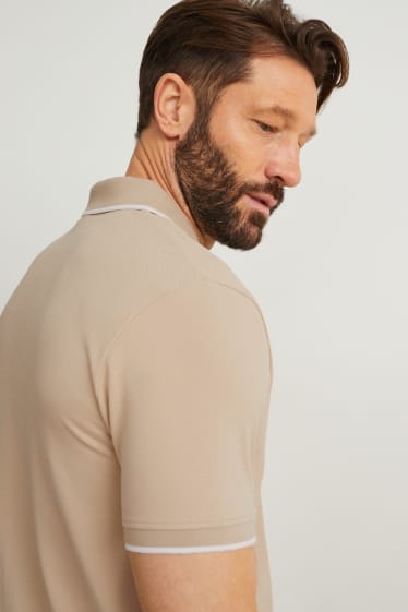 Herren - Poloshirt - beige