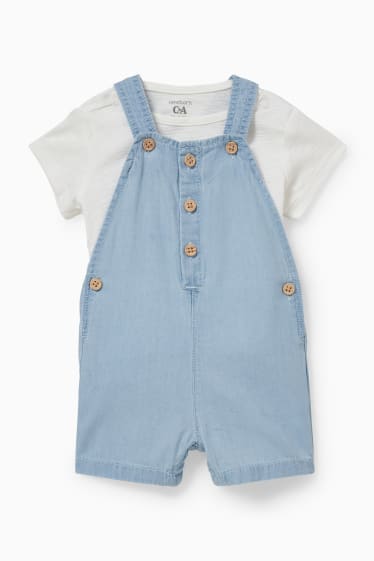 Baby: jongens - Babyoutfit - 2-delig - crème wit