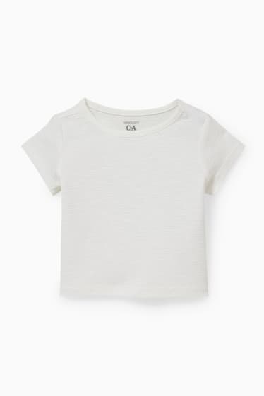 Baby: jongens - Babyoutfit - 2-delig - crème wit