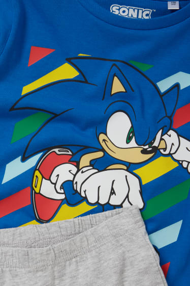 Kinderen: jongens - Sonic - shortama - 2-delig - donkerblauw