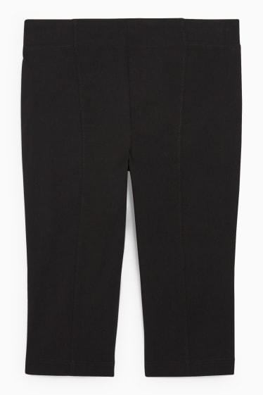 Femei - Pantaloni capri - talie medie - LYCRA® - negru