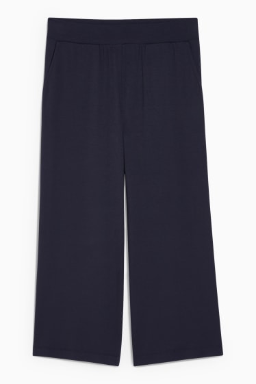 Dona - Pantalons culotte bàsics - mid waist - blau fosc