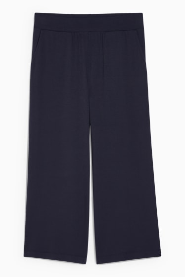 Femei - Pantaloni culotte basic - talie medie - albastru închis