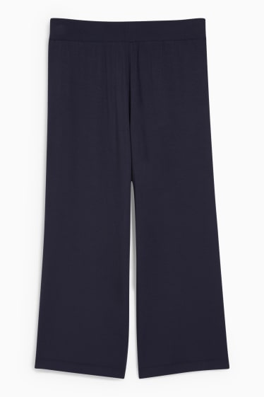 Femei - Pantaloni culotte basic - talie medie - albastru închis
