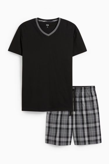 Herren - Shorty-Pyjama - schwarz