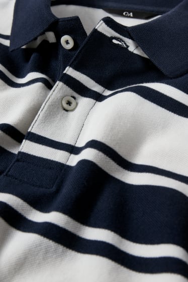 Uomo - Polo - righe - blu scuro / bianco