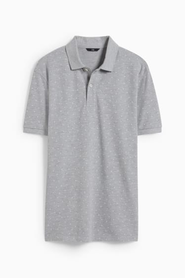 Herren - Poloshirt - grau-melange
