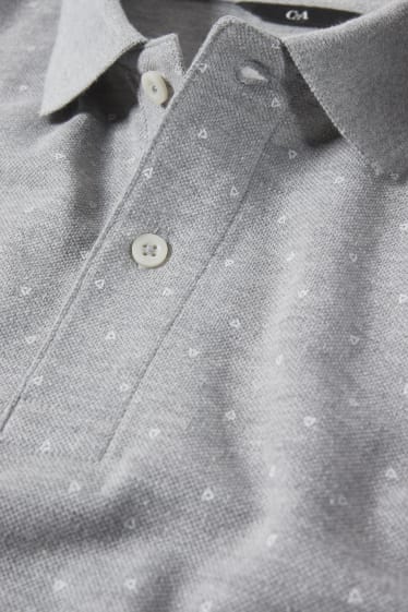Herren - Poloshirt - grau-melange