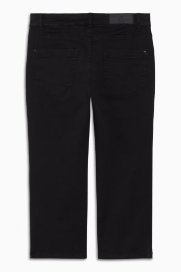 Women - Capri trousers - mid-rise waist - regular fit - black