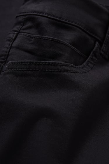Women - Capri trousers - mid-rise waist - regular fit - black