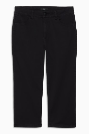 Damen - Caprihose - Mid Waist - Regular Fit - schwarz