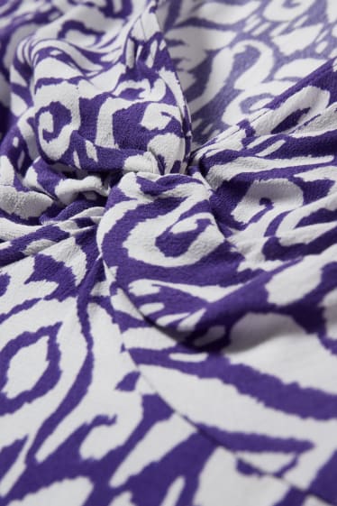 Femmes - Robe empire avec nœud - à motif - violet
