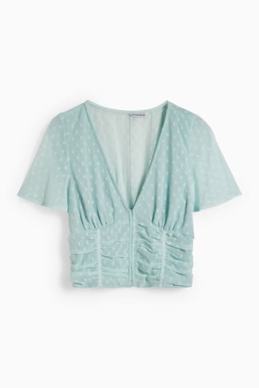 Mujer - CLOCKHOUSE - blusa crop - verde menta