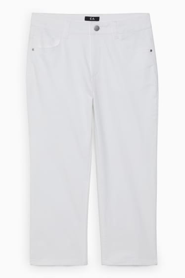 Femmes - Pantalon corsaire - mid waist - regular fit - blanc