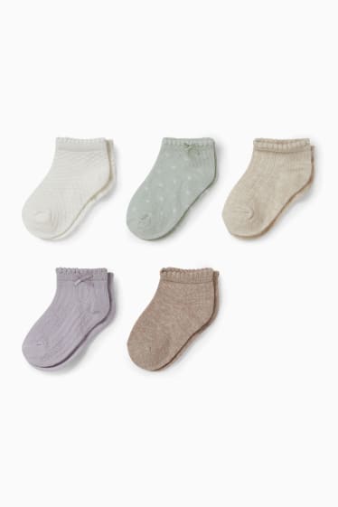 Bébés filles - Lot de 5 paires - socquettes pour bébé - vert menthe