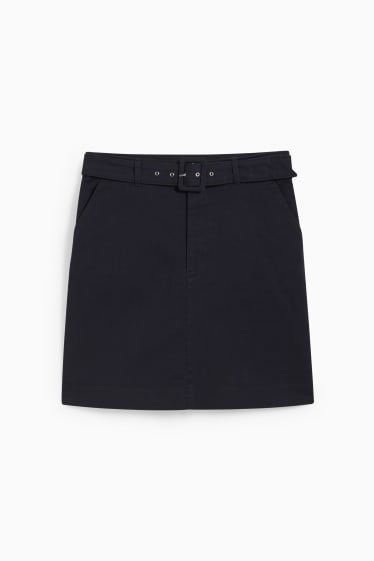 Women - Skirt with belt - dark blue