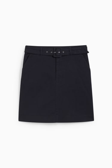 Donna - Gonna con cintura - blu scuro