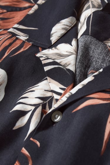 Uomo - Camicia - slim fit - collo con rever - nero