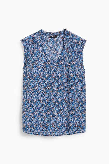 Femmes - Caraco - à fleurs - bleu