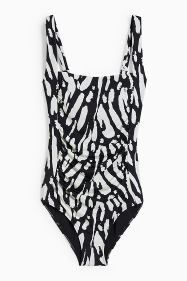 Femmes - Maillot de bain - ampliforme - à motif - noir / blanc