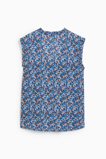 Femmes - Caraco - à fleurs - bleu