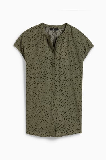 Damen - Bluse - gepunktet - khaki