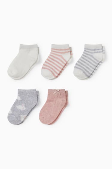 Bébés filles - Lot de 5 paires - chaussettes pour bébé - blanc crème