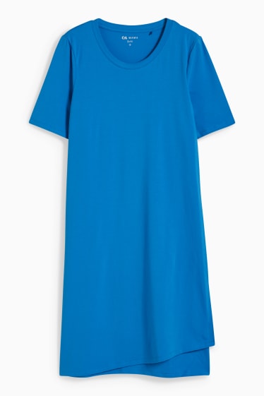 Dames - Zwangerschaps-T-shirtjurk - blauw