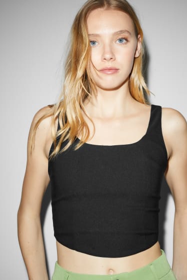Damen - Crop Top - schwarz