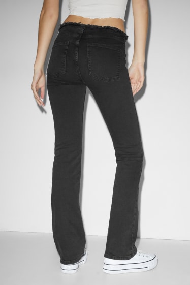 Dames - CLOCKHOUSE - flared jeans - mid waist - jeansdonkergrijs