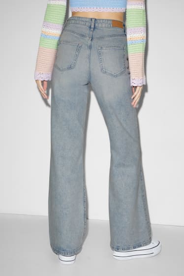 Femei - CLOCKHOUSE - wide leg jeans - talie înaltă - denim-albastru deschis