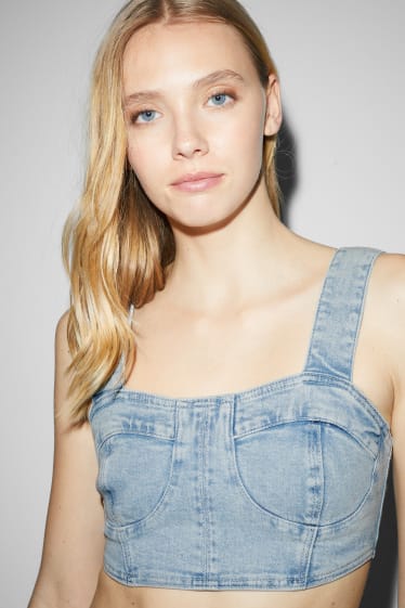 Donna - CLOCKHOUSE - bralette di jeans - jeans azzurro