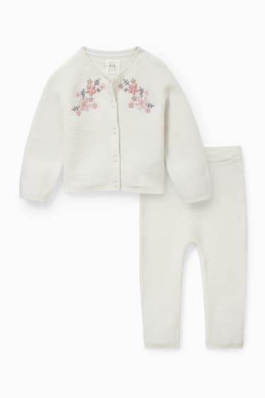 Baby Mädchen - Baby-Outfit - 2 teilig - cremeweiss