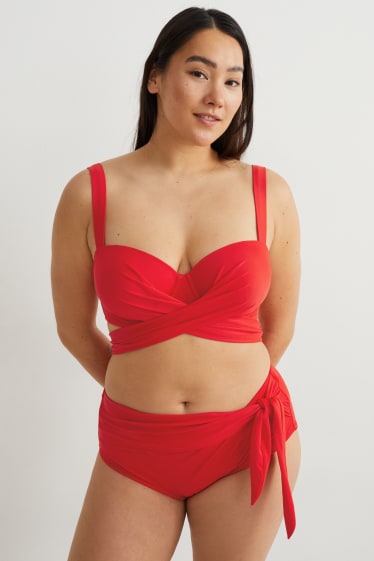 Donna - Slip bikini - coulotte - vita bassa - LYCRA® XTRA LIFE™ - rosso