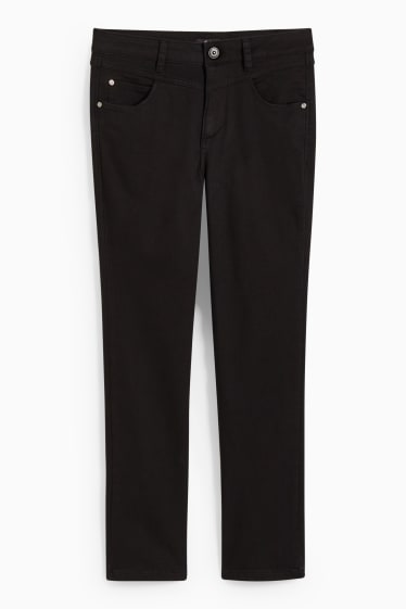 Dona - Pantalons - high waist - regular fit - texà gris fosc