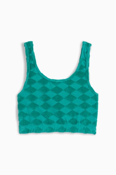 Teens & young adults - CLOCKHOUSE - cropped top - check - dark green