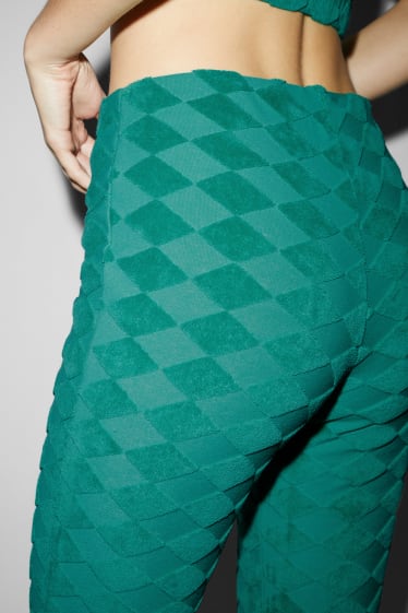 Femmes - CLOCKHOUSE - pantalon en jersey - comfort fit - à carreaux - vert