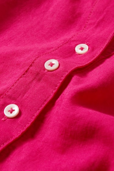 Women - Blouse - linen blend - pink