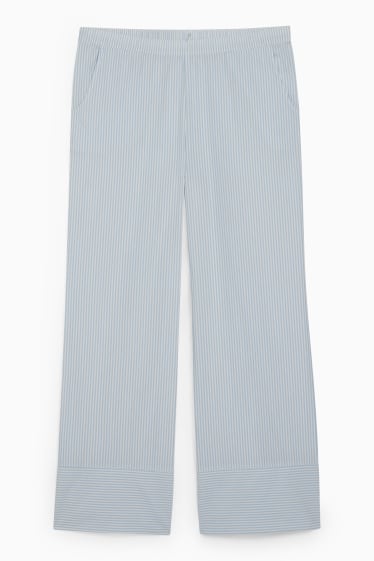 Femmes - Pantalon de pyjama - à rayures - blanc / bleu clair